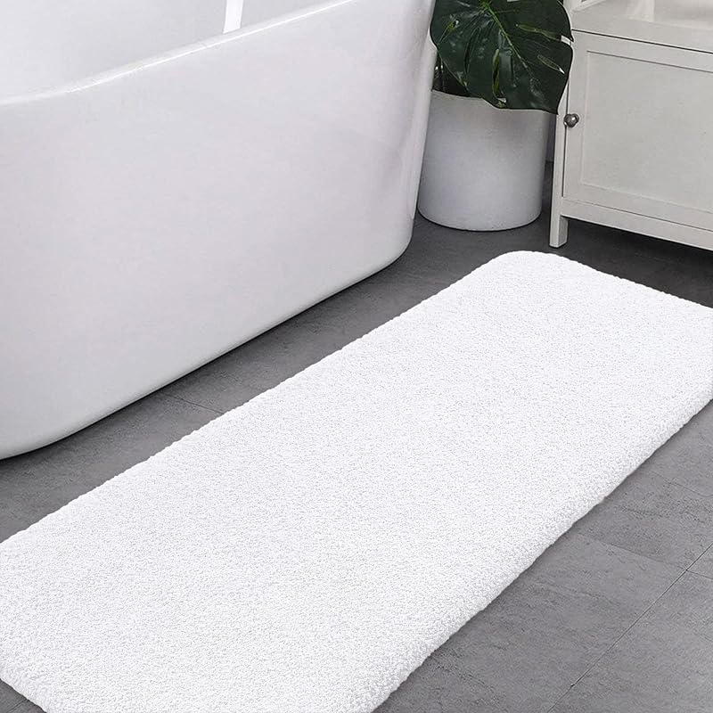 Non Slip Bath Mat Extra Large 50x178cm White Microfiber