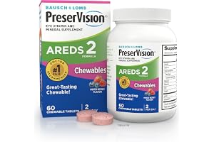 PreserVision AREDS 2 Chewable Eye Vitamins, Mixed Berry, 60 Tablets | AREDS 2 formula, lutein & zeaxanthin, vitamin C, E, zinc, copper, macular support* Vitamins, #1 eye doctor recommended brand1