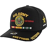 Vietnam Veteran Hat US Army Official Licensed Army Veterans Embroidered Adjustable Military Baseball Cap for Men Tactical
