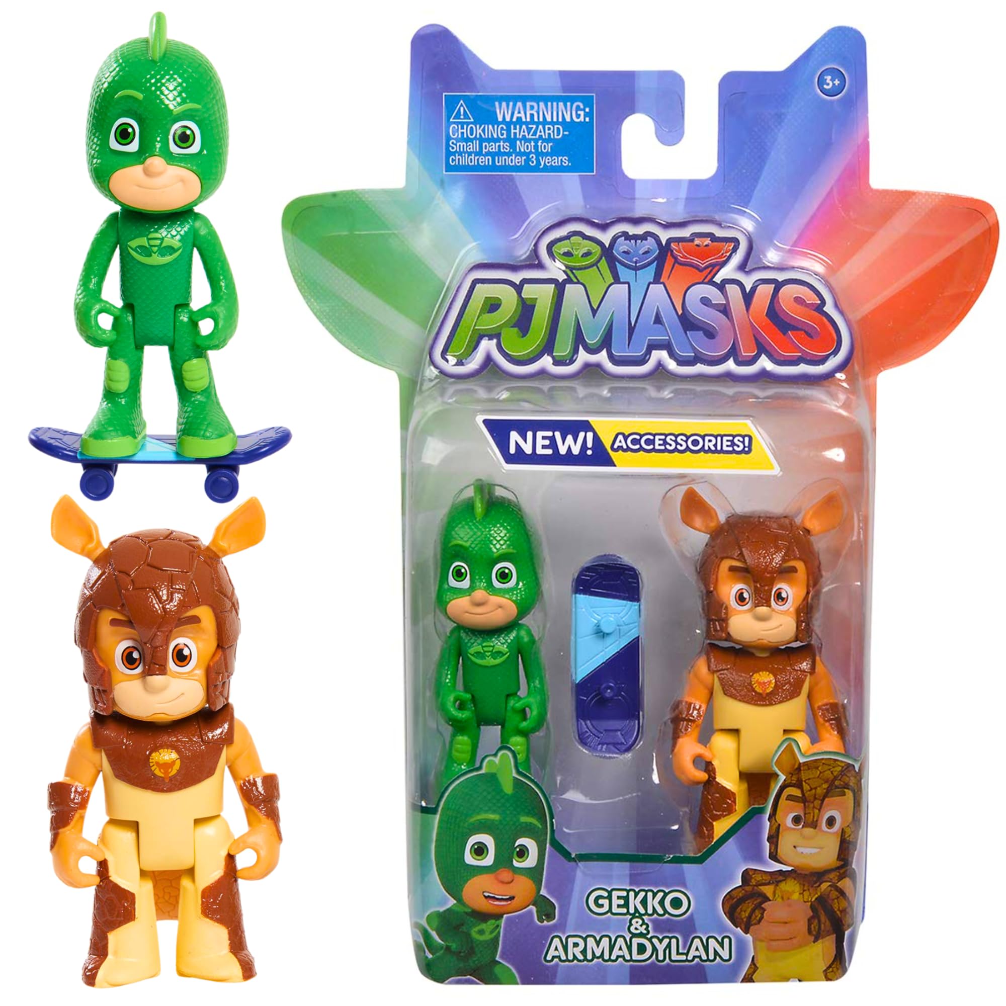 Simba PJ Masks Gekko & Armadylan 8cm 3" Articulated Play Figure Toys with Accessories