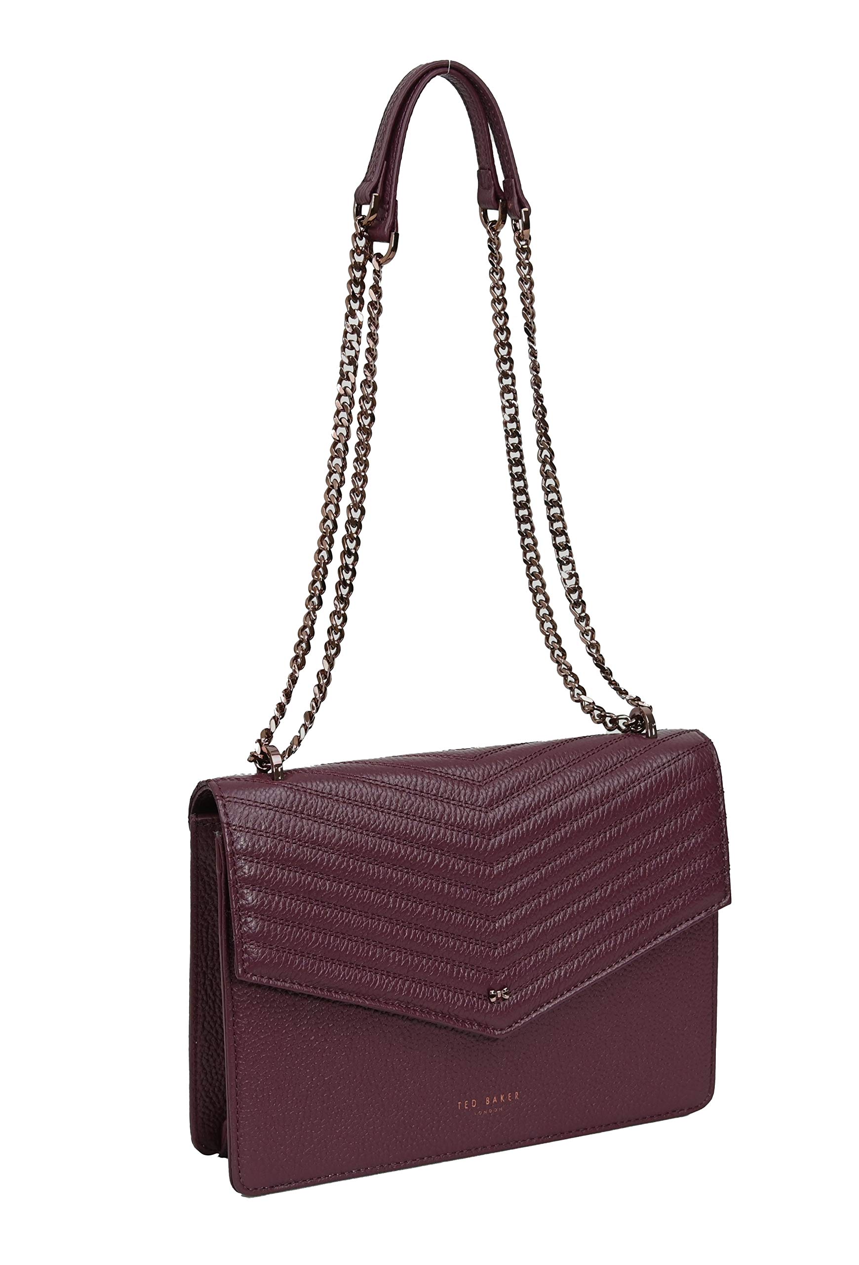 Ted Baker Kalila Leather envelope cross body shoulder bag in Deep Purple