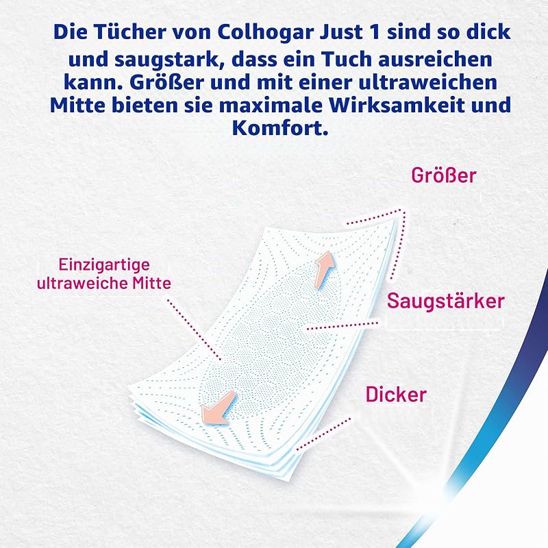 Just 1 x 42 Toilettenpapier, extra saugfähig, Packung mit 6 Rollen, 5-lagiges Toilettenpapier, ultraweich für maximalen Komfort, Weiß (7 x 6)
