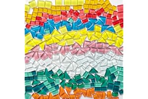 AONUOAO 1.1LB/500g Irregular Crystal Glass Mosaic Tiles with Mixed Colors for Crafts, Mosaic Making, Decoration, and More
