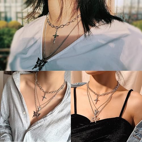 YIISIIY 10pcs Y2k Jewelry Y2k Accessories Grunge Necklace Indie