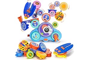 BLF FUN STEM Gear Toys for Kids Ages 3-5, 18 Pcs Building Blocks Construction Set for Toddler 4 6 7 8, Electric & Manual Spinning Mode, Educational Preschool Learning Birthday Christmas