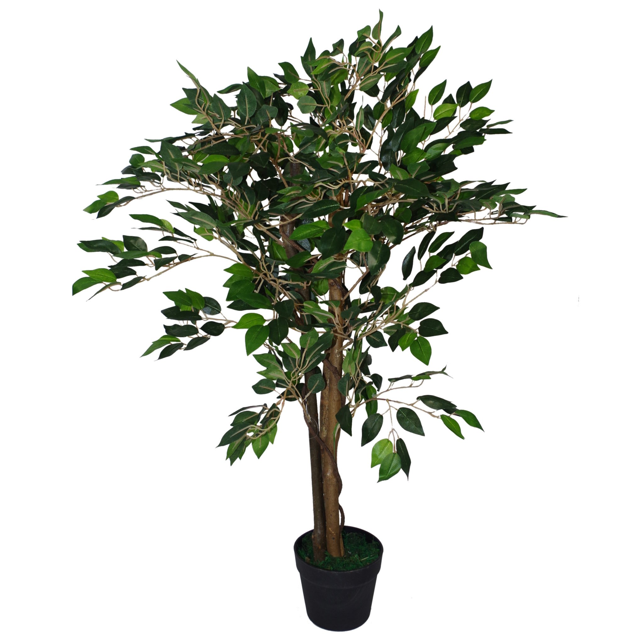 Leaf Artificial Tree/Plant, Dark Green Ficus, 90cm