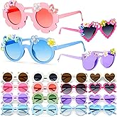 Sumsun 16/24 Pairs Kids DIY Sunglasses Party Favors Kids Sunglasses Bulk Girls Boys Age 3-8 with UV400 for Birthday Party