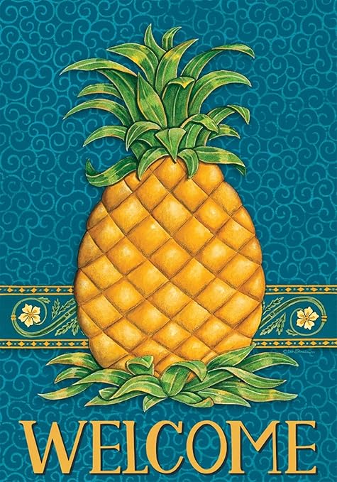 Amazon Com Pineapple Welcome Garden Size Decorative Double
