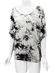 LL WT1096 Womens Tie Dye Scoop Neck Half Sleeve