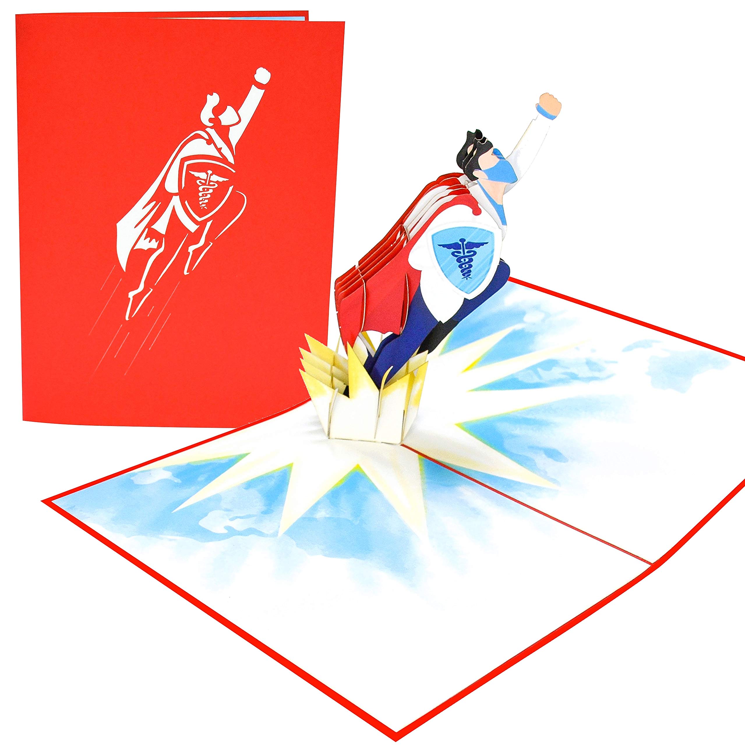 PopLife® 3D Health Hero Pop Up Greeting Card - Thank you for Doctor or Nurse, Hospital Gift, Birthday Card for RN DR, Just Because You Saved My Life