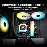 Corsair H100 RGB Liquid CPU Cooler 240mm AIO SP120 RGB ELITE Fans ARGB view 4
