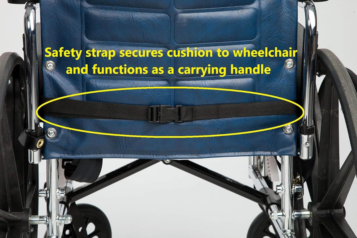 Secure SGSC-1 Gel Wheelchair Cushion with Safety Strap - Gel and Foam Orthopedic Seat Pad for Back Support + Coccyx Tailbone Comfort + Pressure Sore Decubitus Ulcer and Sciatica Pain Relief - 18x16x3: Home & Kitchen