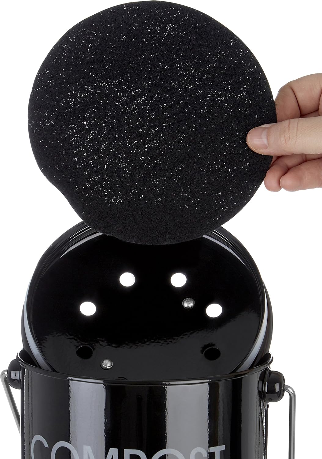 Premier Housewares Compost Bin with Handle - Black