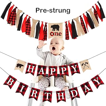 Decorations De Fete D Anniversaire De Premier Bucheron Banniere De Chaise Haute Bucheron Banniere De Chaise Haute Pour Le Premier Ours D Anniversaire Du Camping A Carreaux De Buffalo Amazon Fr Bienvenue