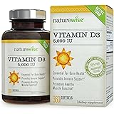 NatureWise Vitamin D3 5,000 IU for Healthy Muscle Function, Bone Health and Immune Support, Gluten Free & Non-GMO in Cold-Pressed Organic Olive Oil,1-year supply, 360 count