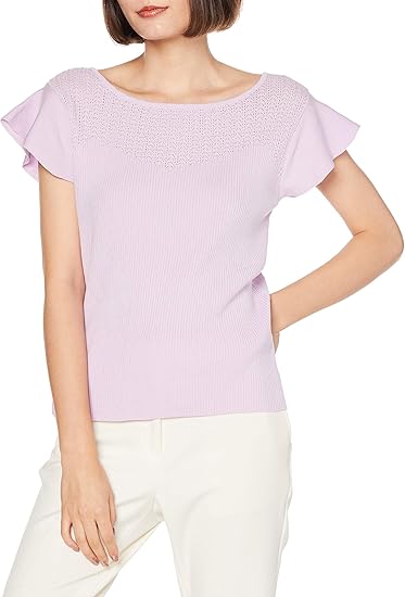 ジル バイ ジルスチュアート セーター スカシラッフルスリーブ レディース ラベンダー 日本 Fr Free サイズ セーター 通販 Amazon