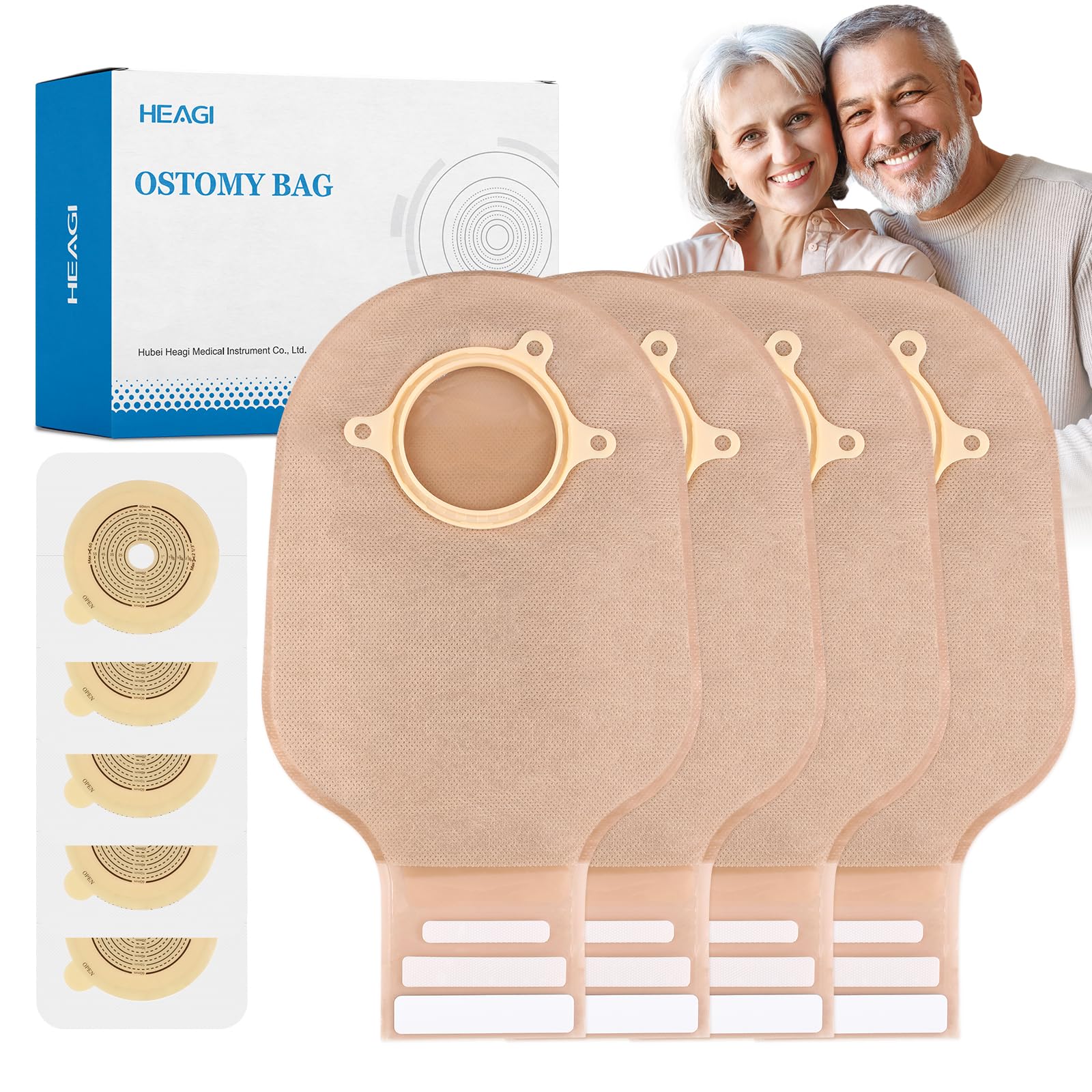 Photo 1 of 30 PCS Ostomy Supplies Colostomy Bags Two Piece Drainable Pouches with Closure, Ileostomy Stoma Care, Cut-to-Fit, 60mm Max, (20PCS Bags+10PCS Barrier)