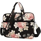 kayond Black Rose Patten water-resistant Laptop Shoulder Messenger Bag Case Sleeve for 15 Inch 15.6 Inch Laptop,Laptop Briefcase