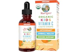MaryRuth Organics USDA Kids Vitamin C Drops | Vegan Immune Support Supplement for Ages 4-13 | Immune Support & Overall Health | Vitamin C from Organic Acerola Fruit Extract | 2oz