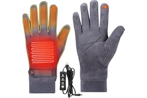 Jhua Heated Gloves for Men Women Winter Thermal Gloves for Cold Weather Work USB Electric Heating Gloves with Touchscreen Fin