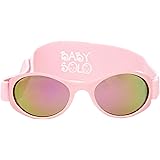 Baby Solo Original Baby Sunglasses Safe, Soft, & Adorable Durable Case Included (0-36 Months, Matte Pink Frame Rose Gold Mirr