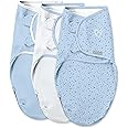 SwaddleMe by Ingenuity Original Swaddle with Easy-Change, 100% Cotton, Improves Sleep & Calms Startle Reflex, 0-3 Months, 3-Pack - Shooting Stars