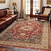 Bairichmat 5x7 Washable Area Rug,Indoor Vintage Living Room Carpet,Soft,Low Pile,Non Shedding, Easy Clean,Machine Wash,Non Slip Soft Large Rug Bohemian for Bedroom,Entry Throw Carpet Stain Resistance