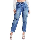 YMI Womens Junior Dream High-Rise Balloon Fit Rolled Cuff Ankle Jean