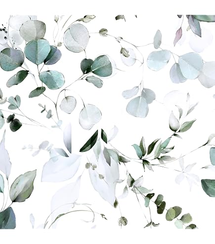 XRUIBZI Green Leaf Peel And Stick Wallpaper – 17.5" X 393", Botanical Boho, Waterproof, Self-Adhesive, Straight Match, For Cabinets, Walls, Desk
