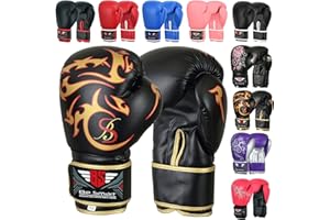 BESMART Be Smart Kids Boxing Gloves 4-12 Years 4oz 6oz Training Gloves for Children Sparring Youth Boxing Gloves Junior Training Mitts Punch PU Leather MMA Muay Thai Kick Boxing