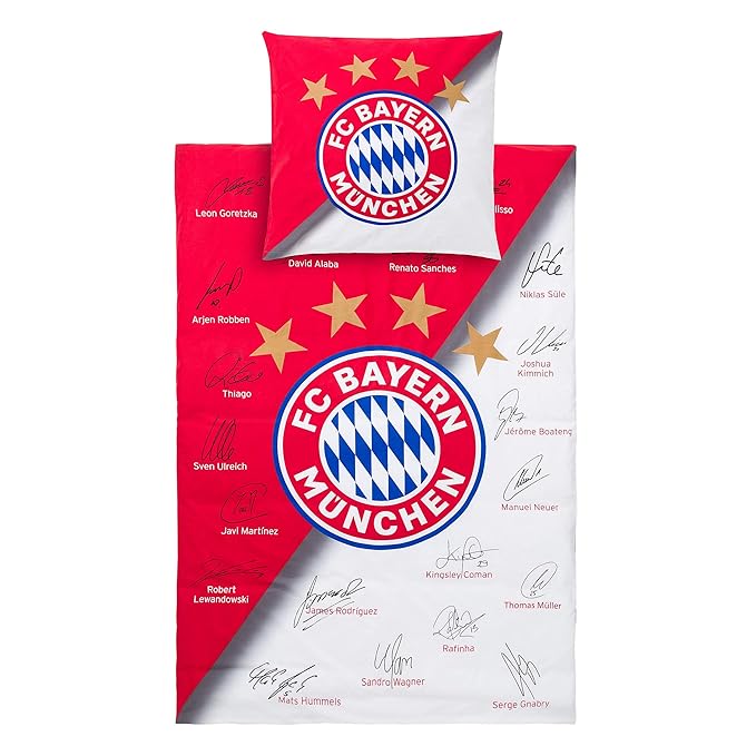 Bettwäsche FC Bayern München FCB + Aufkleber München Forever, Bed Linen, ropa de cama, draps de lit