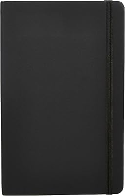 Cuaderno clásico Amazon Basics, tamaño A5, cuaderno diario para oficina, escuela, casa, escritura y toma de notas, rayado, 240 páginas, negro