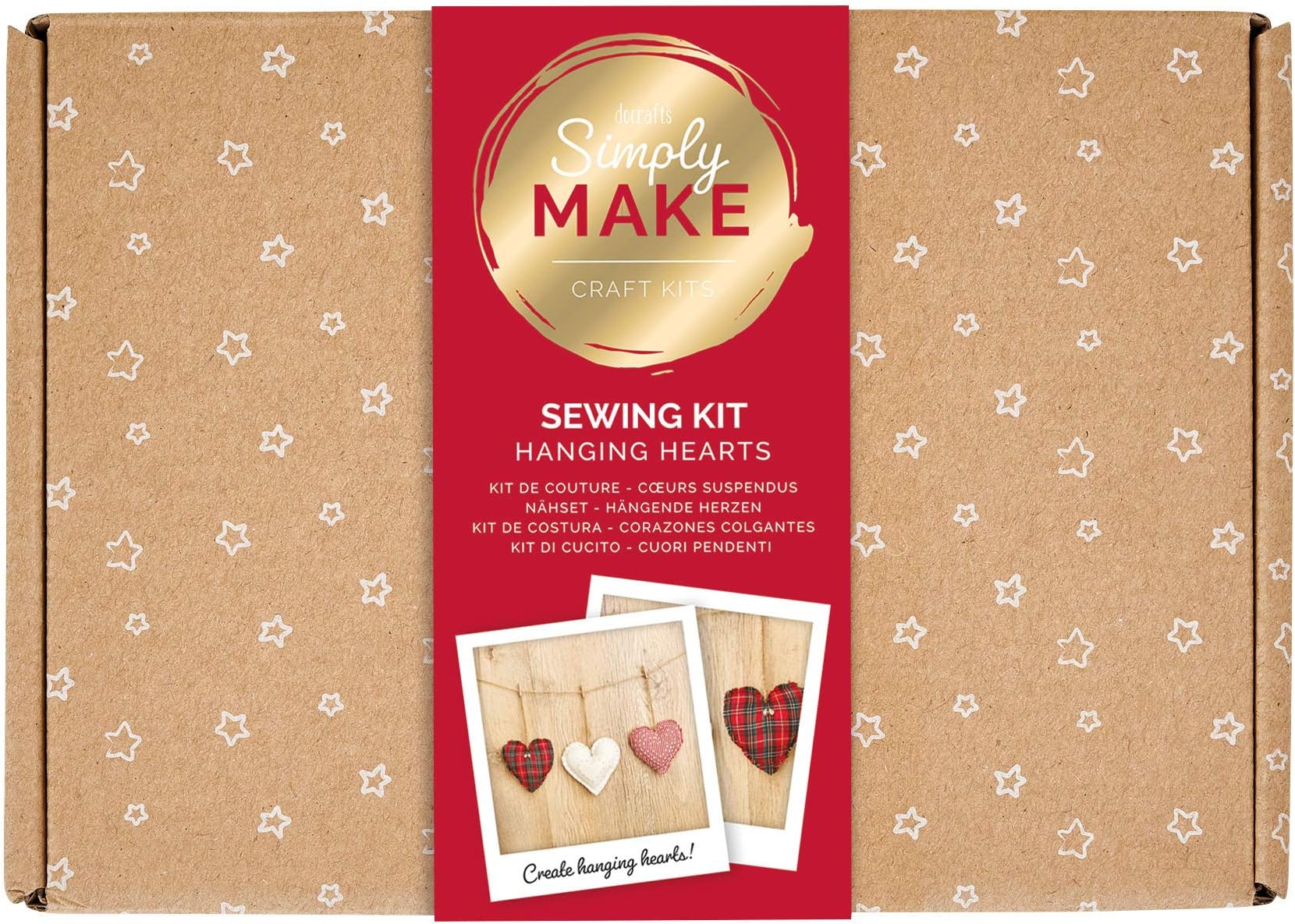 Simply Make, DSM 106000, Create Your Own Hanging Hearts Sewing Kit, Pack of 3 by docrafts