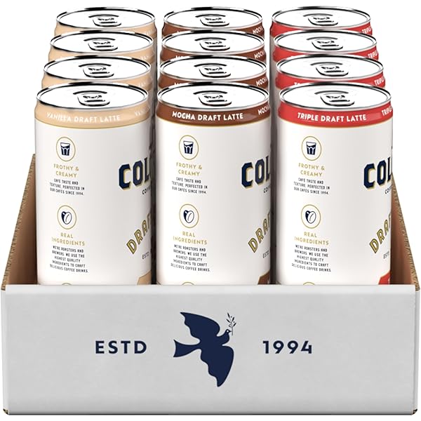 LA COLOMBE DRAFT LATTE VARIETY PACK, 11 FL OZ CANS (PACK OF 12), INCLUDES TRIPLE, VANILLA & MOCHA LATTE, COFFEEHOUSE QUALITY, READY-TO-DRINK, ON-THE-GO