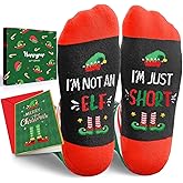 HAPPYPOP Christmas Gifts for Women Men - Xmas Gifts Holiday Socks with Greeting Card