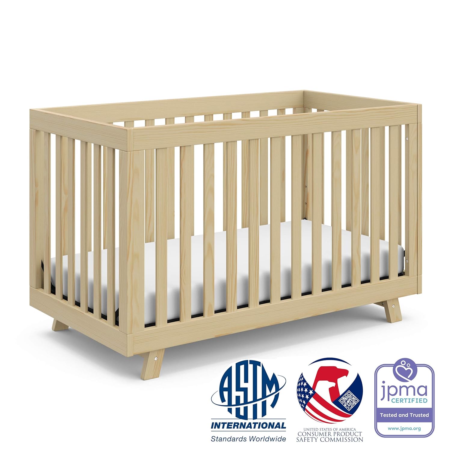 Best natural wood crib with changing table