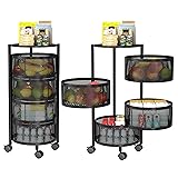 Rotating Storage Shelf with Wheels - Organizer for