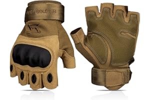 FREE SOLDIER Outdoor Gloves for Men, Fingerless Motorcycle Gloves for Cycling Hiking Camping Climbing, Airsoft Gloves for Paintball