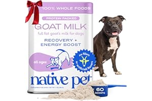 Native Pet Goat Milk for Dogs - Organic Goat Milk Powder for Dogs and Cats - Puppy Formula Dairy Replacement Packed with Protein & Vitamins for Immunity, Recovery & Growth for Active Pups - 60 Scoops