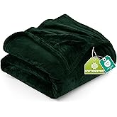 Utopia Bedding Fleece Blanket King Size Forest Green 300GSM Luxury Anti-Static Fuzzy Soft Microfiber Bed Blanket (90x102 Inch)