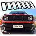 EnRand Jeep Renegade Grill Inserts,Front Grille Guard Cover Trim for 2015-2018 Jeep Renegade - 7Pcs Black