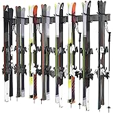 Ultrawall Ski Rack, Wall Mounted Ski Storage for Garage Storage Organizer System, 16 Pairs of Skis Holder for Home Shed, Holds Up to 600lbs