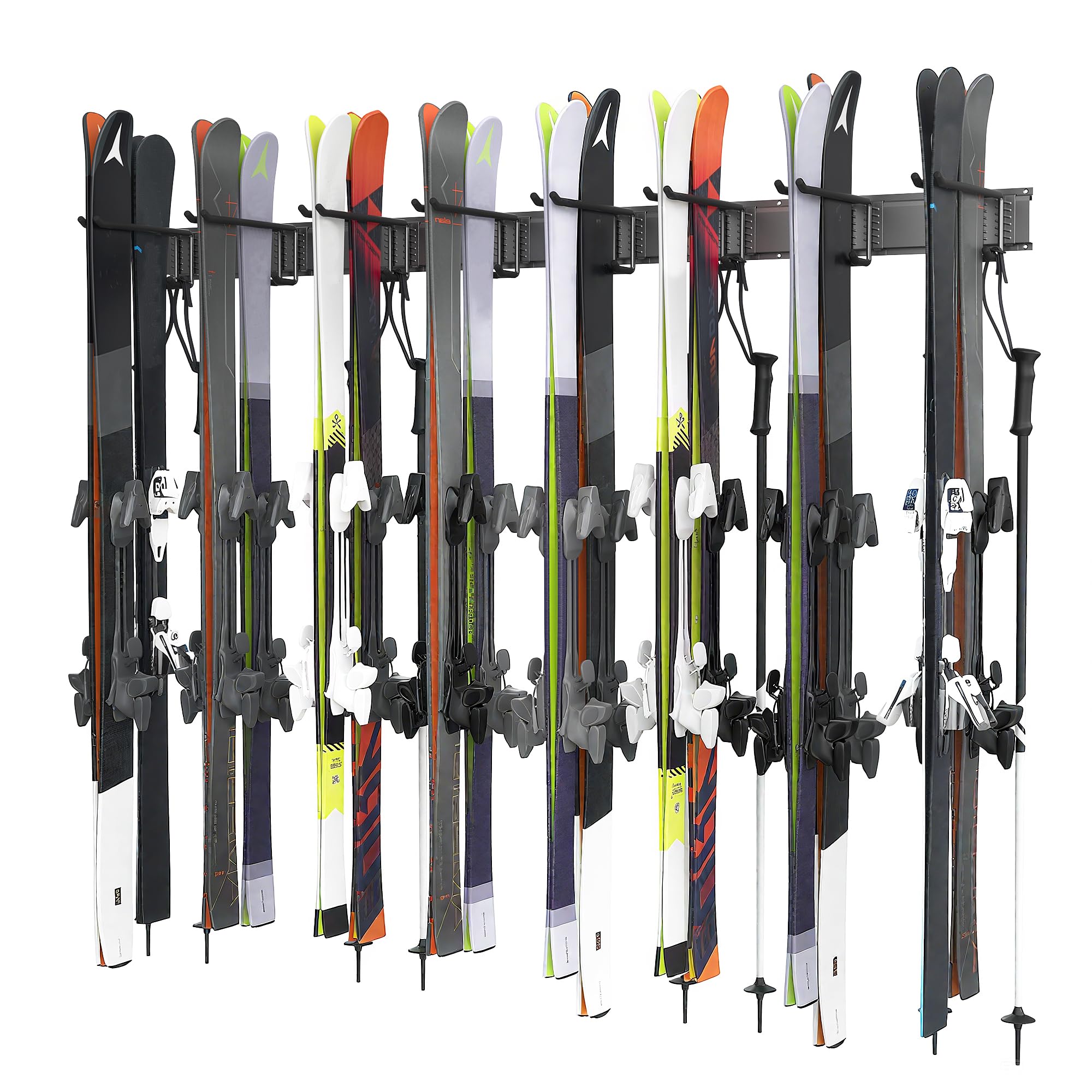 Photo 1 of Ultrawall Ski Rack, Wall Mounted Ski Storage for Garage Storage Organizer System, 16 Pairs of Skis Holder for Home Shed, Holds Up to 600lbs