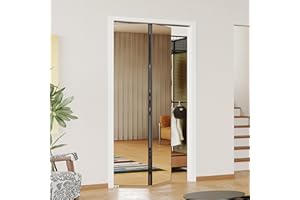 SOLRIG Bifold Doors, Interior Mirror Closet Doors with Hardware Kit, 1-Lite Mirror Aluminum Alloy Folding Door, Perfect for 36'' x 80'' Openings