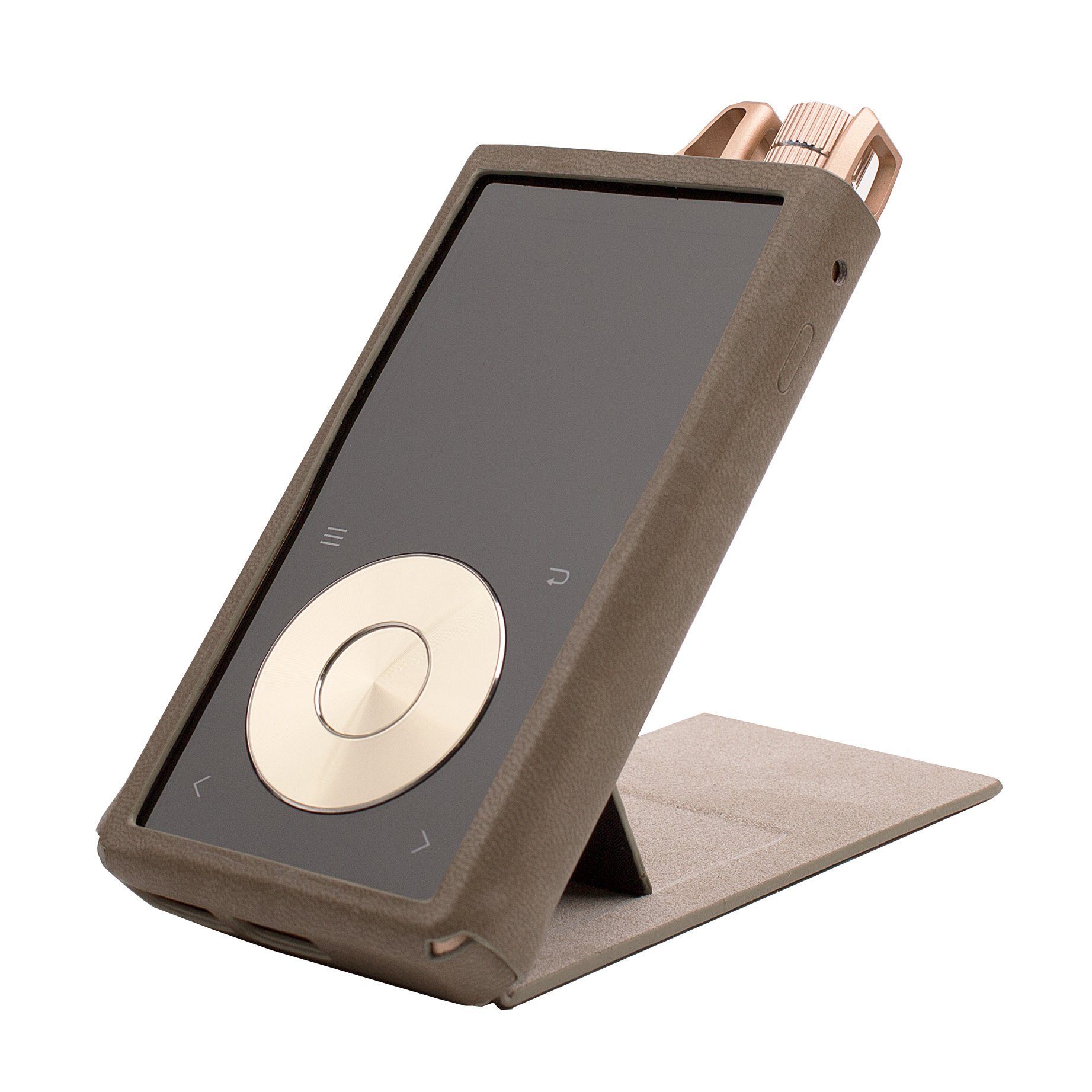 For Questyle QP2R / QPM, Hand Crafted MITER Case Cover [ Patented Stand Case for Questyle QP2R ] (AshBrown)