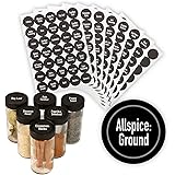 AllSpice 315 Preprinted Water Resistant Round Spice Jar Labels Set 1.5"- Fits Penzeys and AllSpice Jars- 4 styles to choose f