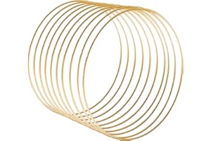 Sntieecr 10 Pack 12 Inch Large Metal Floral Hoop Wreath Macrame Gold Craft Hoop Rings for DIY Wedding Wreath, Dream Catcher, 