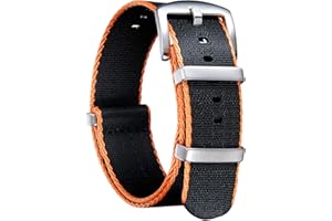 BINLUN Nylon Watch Band Thick G10 Premium Ballistic Nylon Multicolor Replacement Watch Straps with Silver/Black Stainless Steel Buckle for Men Women 18mm 20mm 22mm 24mm