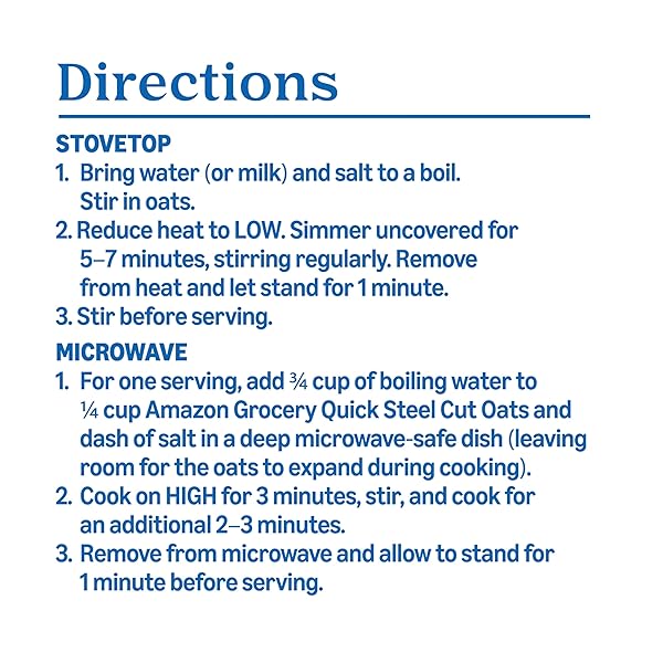 AMAZON GROCERY, STEEL CUT QUICK OATS, 25 OZ (PREVIOUSLY HAPPY BELLY, PACKAGING MAY VARY)