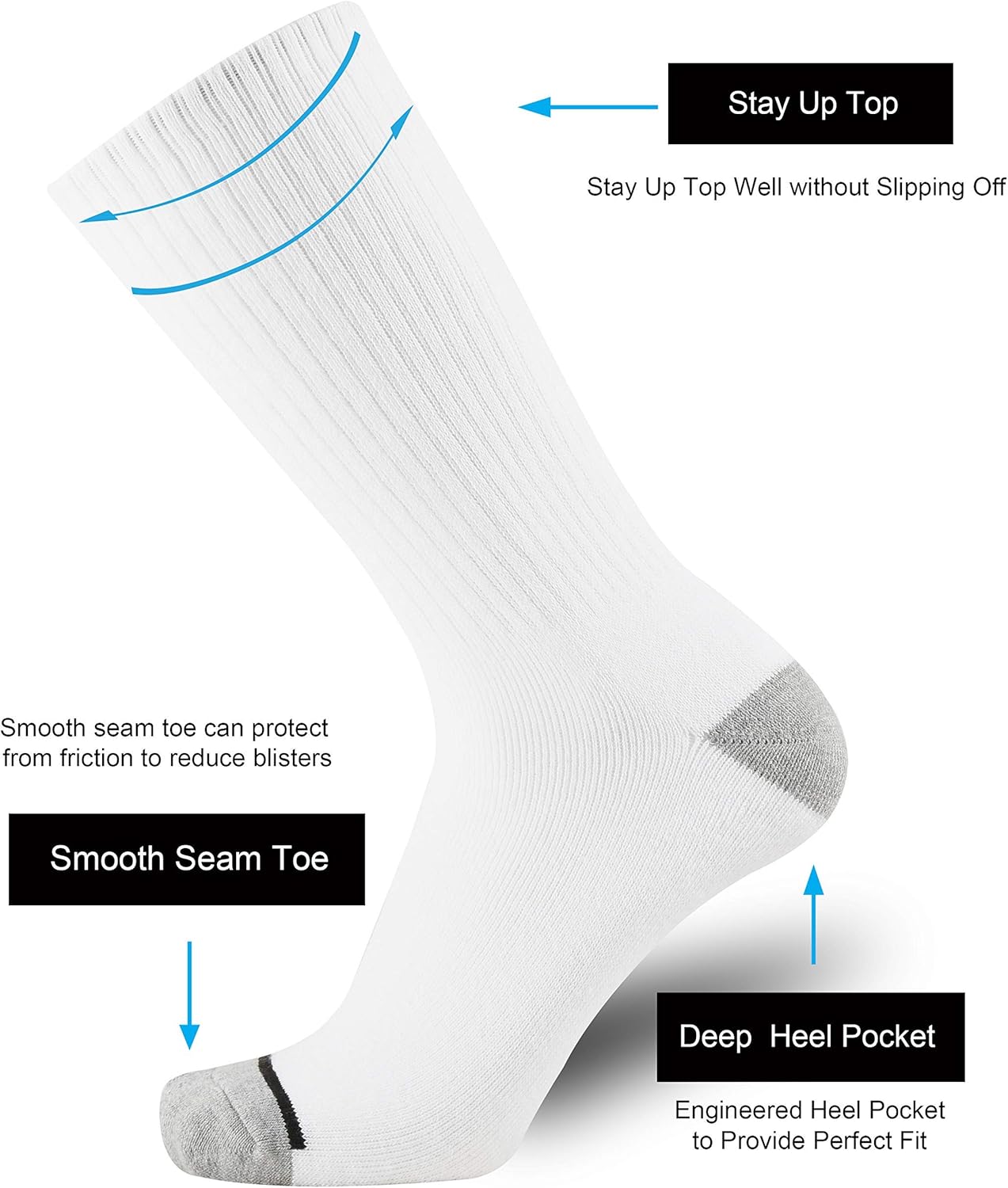 ONKE Cotton Moisture Wicking Work Training Cushion Crew Socks Men Pack: Clothing